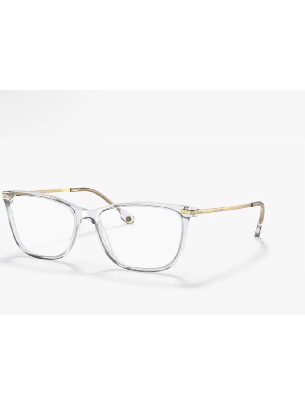 Versace Clear Frame Sunglasses with Gold Temples